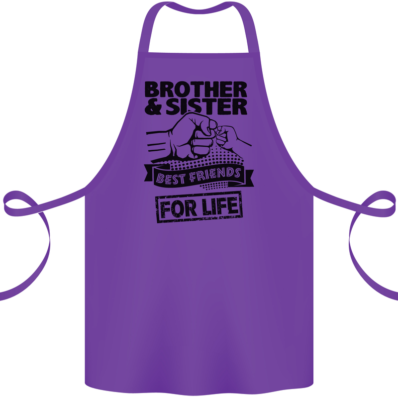 Brother & Sister Best Friends Siblings Cotton Apron 100% Organic Purple