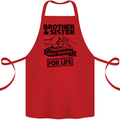 Brother & Sister Best Friends Siblings Cotton Apron 100% Organic Red