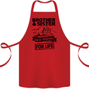 Brother & Sister Best Friends Siblings Cotton Apron 100% Organic Red