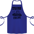 Brother & Sister Best Friends Siblings Cotton Apron 100% Organic Royal Blue