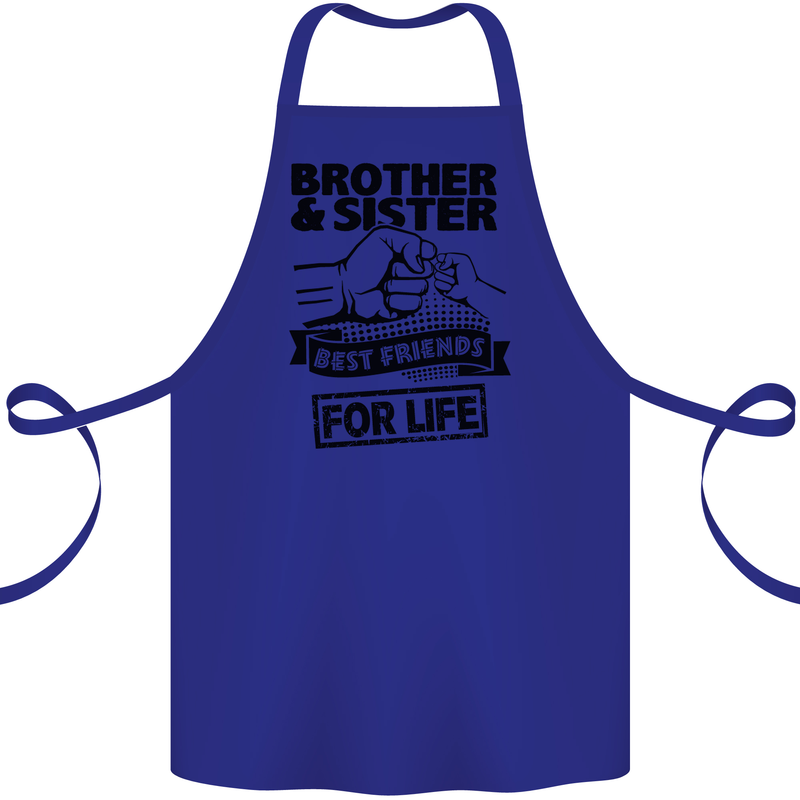 Brother & Sister Best Friends Siblings Cotton Apron 100% Organic Royal Blue