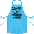 Brother & Sister Best Friends Siblings Cotton Apron 100% Organic Turquoise