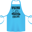 Brother & Sister Best Friends Siblings Cotton Apron 100% Organic Turquoise