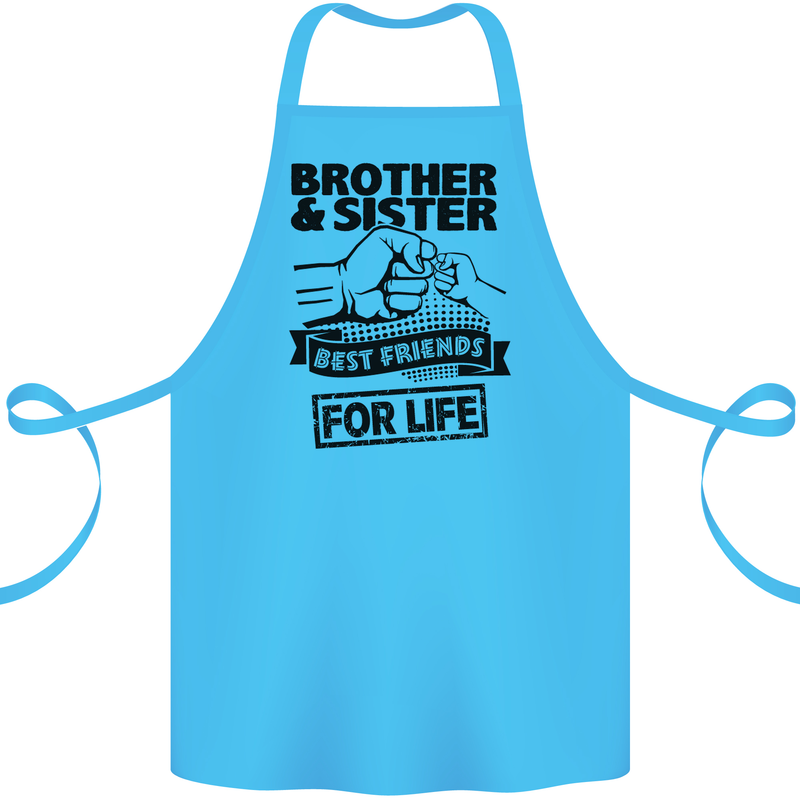 Brother & Sister Best Friends Siblings Cotton Apron 100% Organic Turquoise