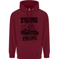 Brother & Sister Best Friends Siblings Mens 80% Cotton Hoodie Maroon