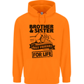 Brother & Sister Best Friends Siblings Mens 80% Cotton Hoodie Orange