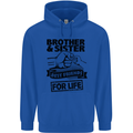 Brother & Sister Best Friends Siblings Mens 80% Cotton Hoodie Royal Blue