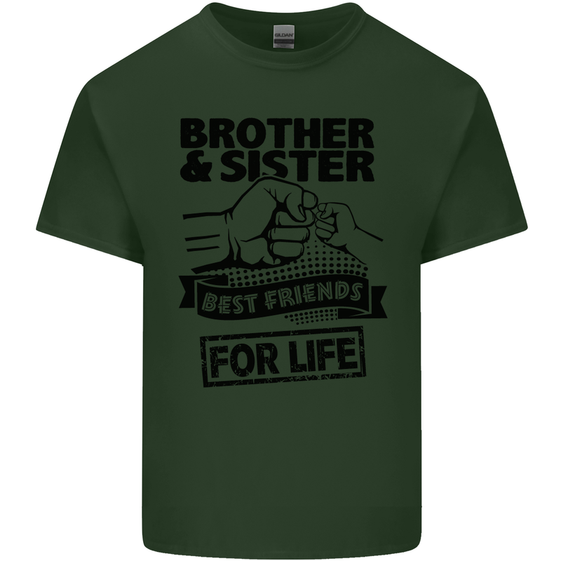 Brother & Sister Best Friends Siblings Mens Cotton T-Shirt Tee Top Forest Green