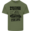 Brother & Sister Best Friends Siblings Mens Cotton T-Shirt Tee Top Military Green