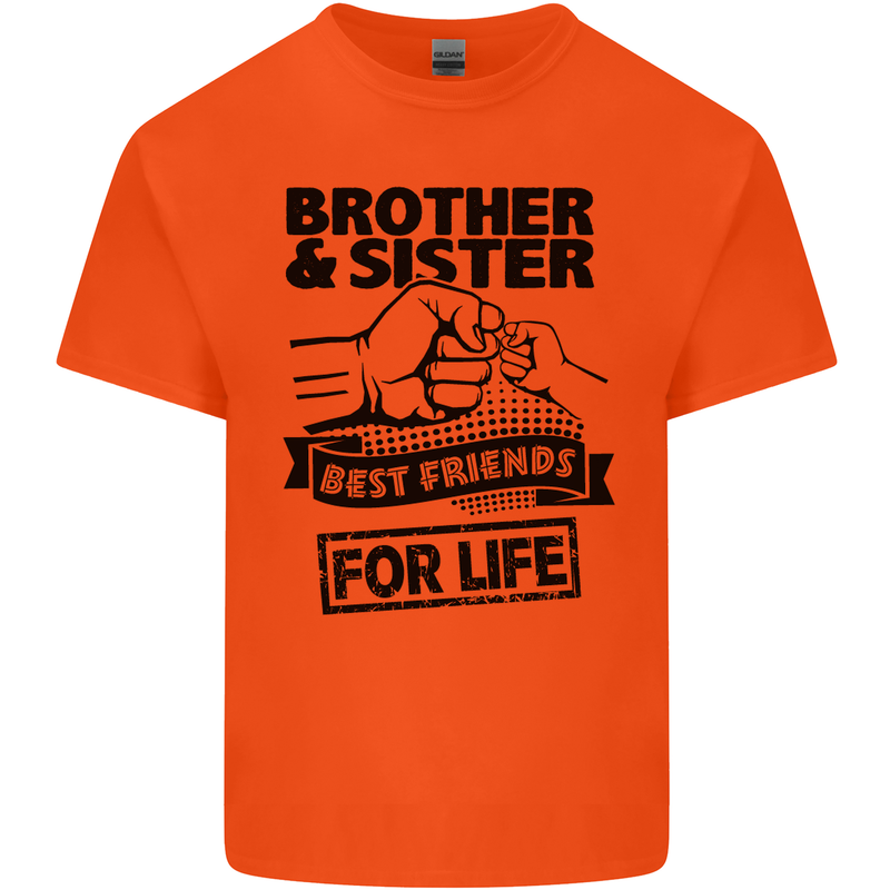 Brother & Sister Best Friends Siblings Mens Cotton T-Shirt Tee Top Orange