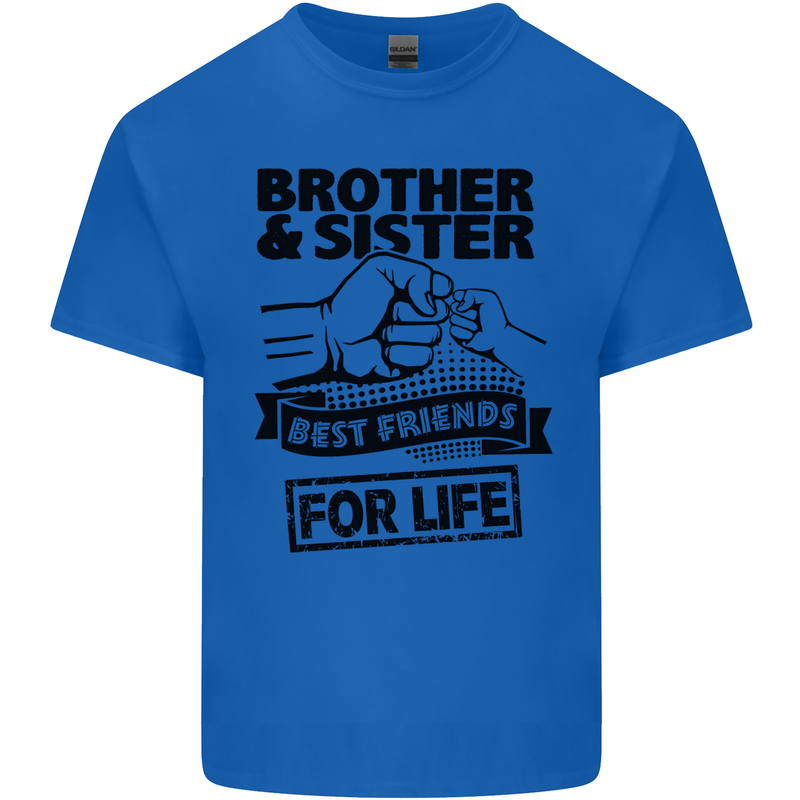 Brother & Sister Best Friends Siblings Mens Cotton T-Shirt Tee Top Royal Blue