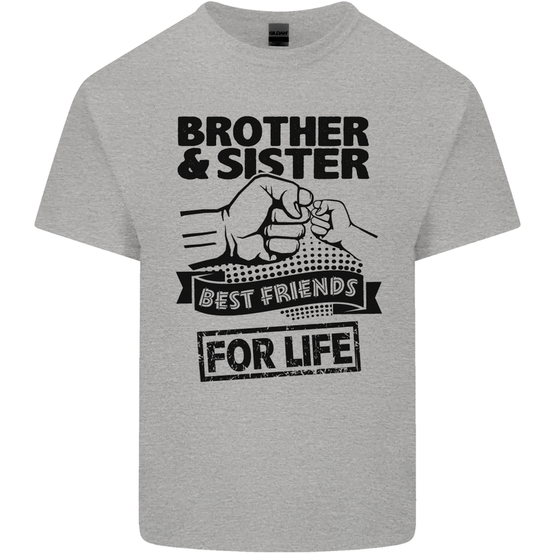 Brother & Sister Best Friends Siblings Mens Cotton T-Shirt Tee Top Sports Grey
