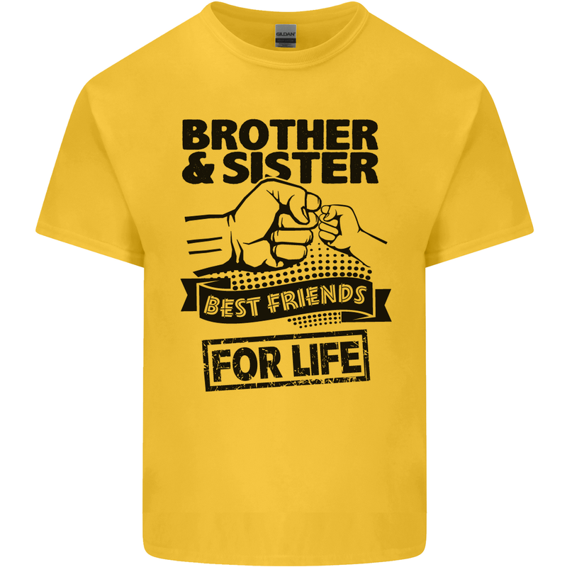 Brother & Sister Best Friends Siblings Mens Cotton T-Shirt Tee Top Yellow