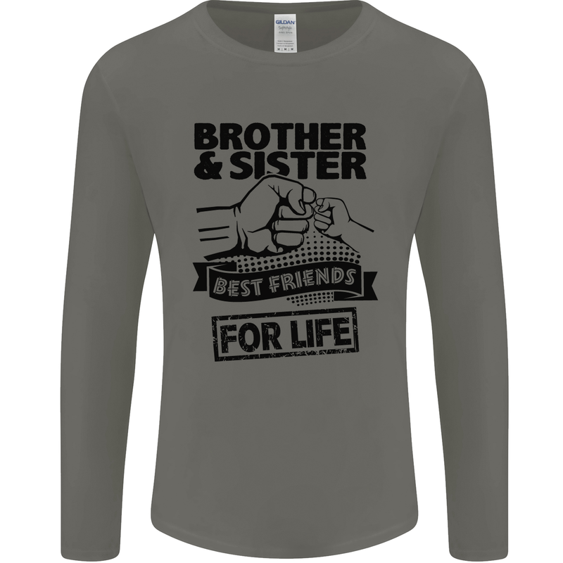 Brother & Sister Best Friends Siblings Mens Long Sleeve T-Shirt Charcoal