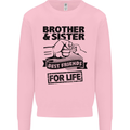 Brother & Sister Best Friends Siblings Mens Sweatshirt Jumper Light Pink