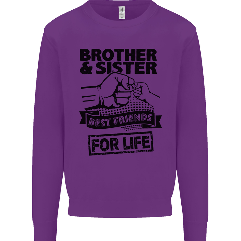 Brother & Sister Best Friends Siblings Mens Sweatshirt Jumper Purple