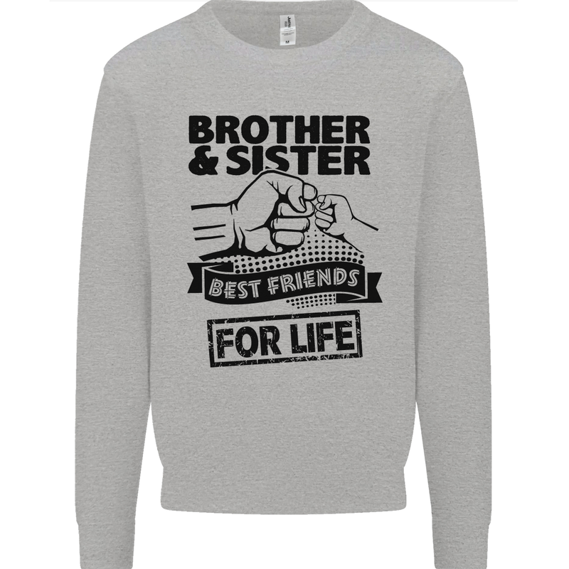 Brother & Sister Best Friends Siblings Mens Sweatshirt Jumper Sports Grey