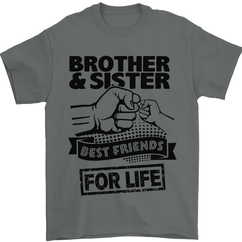 Brother & Sister Best Friends Siblings Mens T-Shirt Cotton Gildan Charcoal