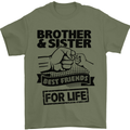 Brother & Sister Best Friends Siblings Mens T-Shirt Cotton Gildan Military Green