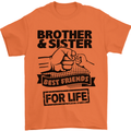 Brother & Sister Best Friends Siblings Mens T-Shirt Cotton Gildan Orange