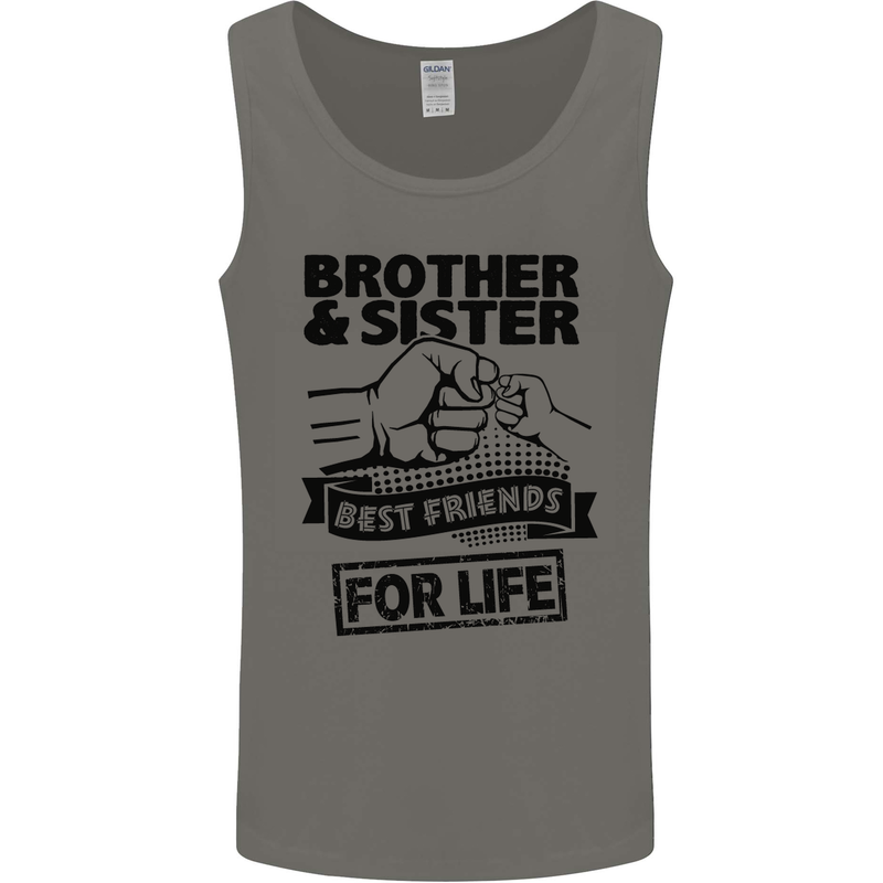 Brother & Sister Best Friends Siblings Mens Vest Tank Top Charcoal