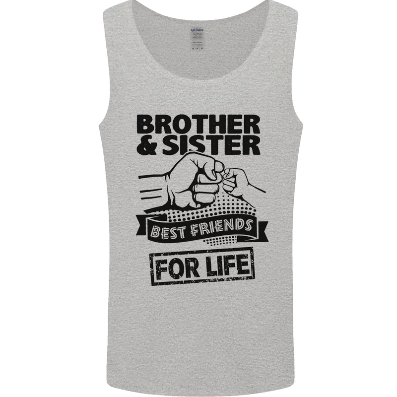 Brother & Sister Best Friends Siblings Mens Vest Tank Top Sports Grey