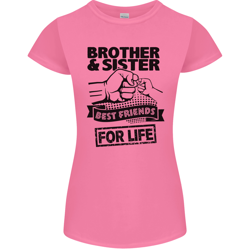 Brother & Sister Best Friends Siblings Womens Petite Cut T-Shirt Azalea