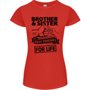 Brother & Sister Best Friends Siblings Womens Petite Cut T-Shirt Red