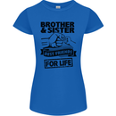 Brother & Sister Best Friends Siblings Womens Petite Cut T-Shirt Royal Blue