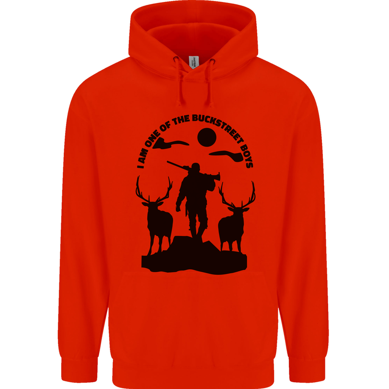 Buckstreet Boys Funny Hunting Hunter Childrens Kids Hoodie Bright Red