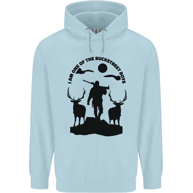 Buckstreet Boys Funny Hunting Hunter Childrens Kids Hoodie Light Blue