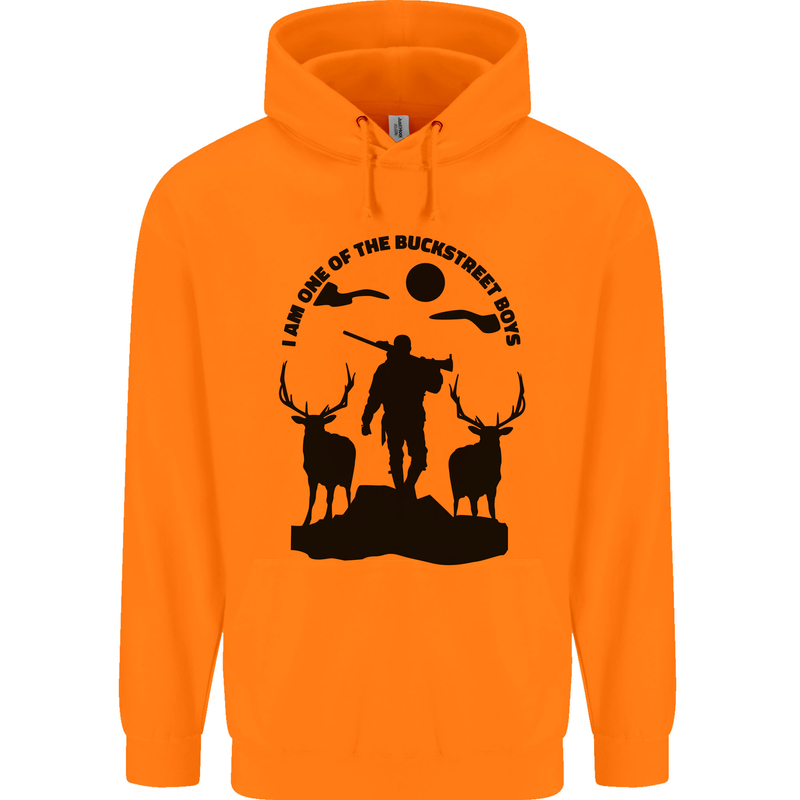 Buckstreet Boys Funny Hunting Hunter Childrens Kids Hoodie Orange