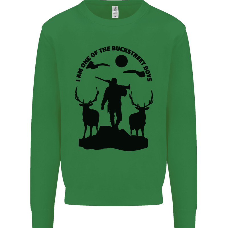 Buckstreet Boys Funny Hunting Hunter Kids Sweatshirt Jumper Irish Green