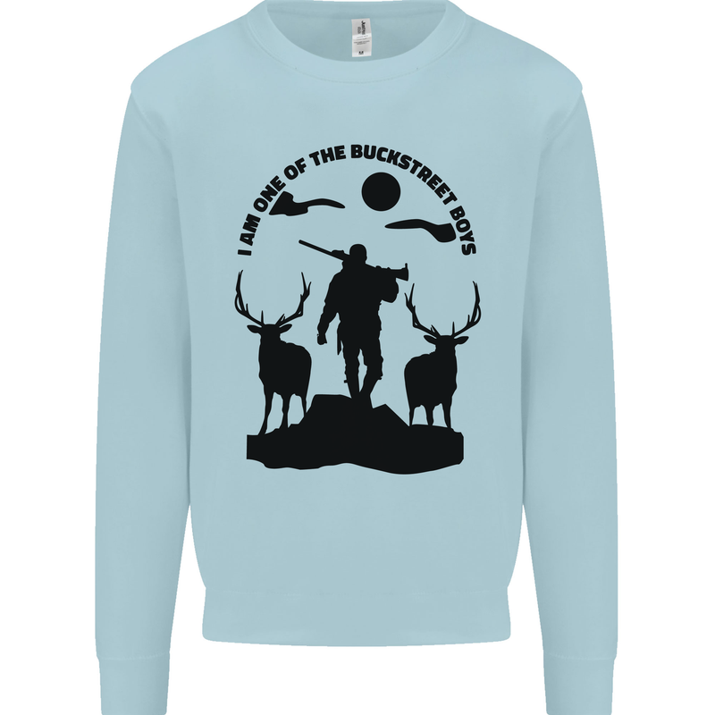 Buckstreet Boys Funny Hunting Hunter Kids Sweatshirt Jumper Light Blue