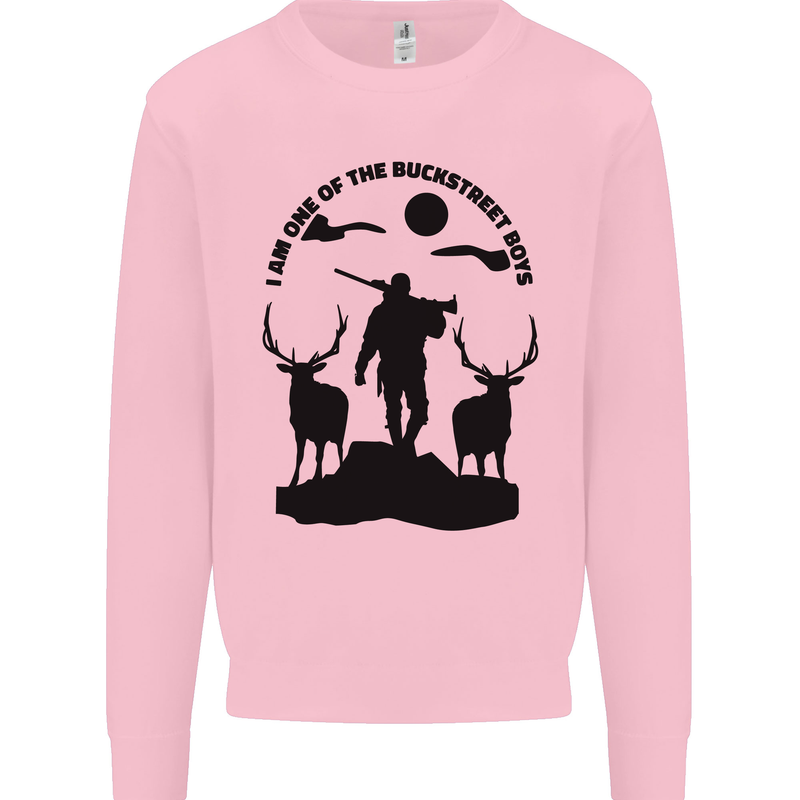 Buckstreet Boys Funny Hunting Hunter Kids Sweatshirt Jumper Light Pink