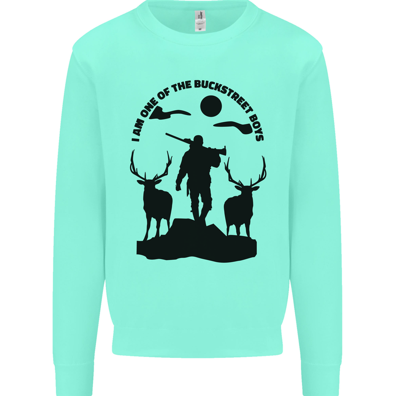 Buckstreet Boys Funny Hunting Hunter Kids Sweatshirt Jumper Peppermint