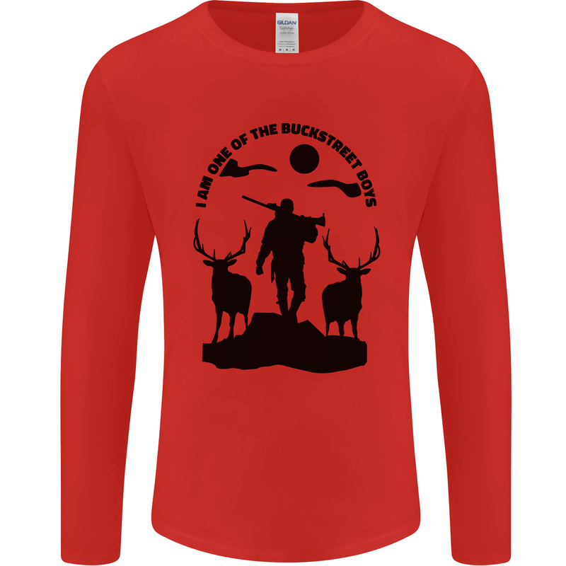 Buckstreet Boys Funny Hunting Hunter Mens Long Sleeve T-Shirt Red