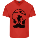 Buckstreet Boys Funny Hunting Hunter Mens V-Neck Cotton T-Shirt Red