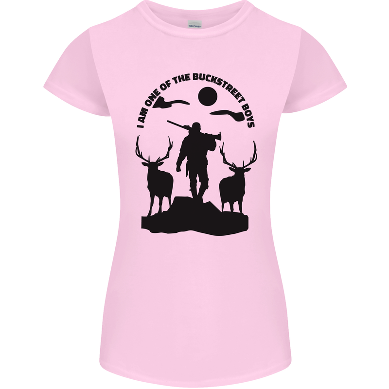 Buckstreet Boys Funny Hunting Hunter Womens Petite Cut T-Shirt Light Pink