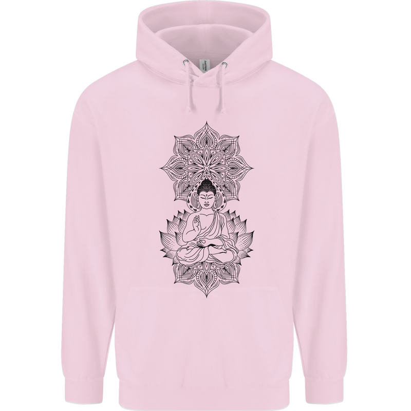 Buddha Mandala Art Childrens Kids Hoodie Light Pink