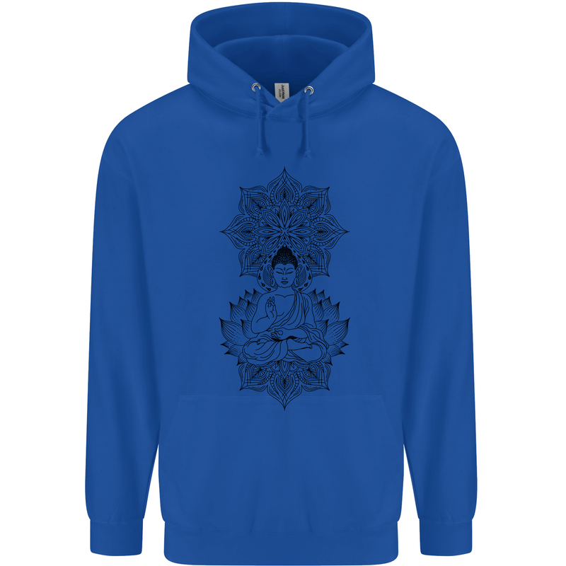 Buddha Mandala Art Childrens Kids Hoodie Royal Blue