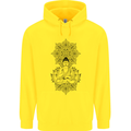 Buddha Mandala Art Childrens Kids Hoodie Yellow