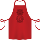 Buddha Mandala Art Cotton Apron 100% Organic Red