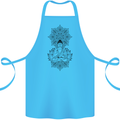 Buddha Mandala Art Cotton Apron 100% Organic Turquoise