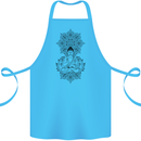 Buddha Mandala Art Cotton Apron 100% Organic Turquoise