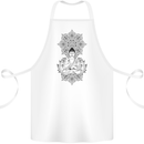 Buddha Mandala Art Cotton Apron 100% Organic White
