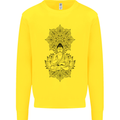 Buddha Mandala Art Kids Sweatshirt Jumper Yellow