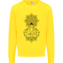 Buddha Mandala Art Kids Sweatshirt Jumper Yellow