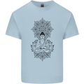 Buddha Mandala Art Mens Cotton T-Shirt Tee Top Light Blue