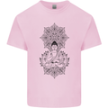 Buddha Mandala Art Mens Cotton T-Shirt Tee Top Light Pink